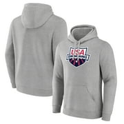 Men's Fanatics Heather Gray USA Swimming Logo Pullover Hoodie